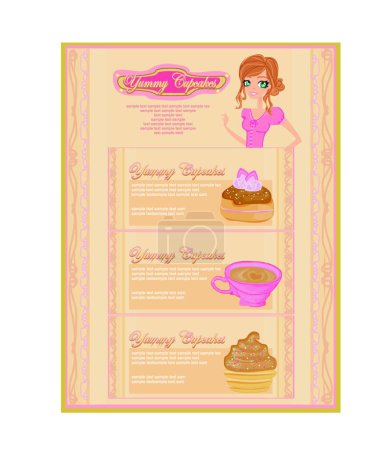 Illustration for Menu coffee shop, graphic vector background - Royalty Free Image