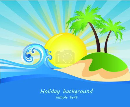 Téléchargez les illustrations : Fond vacances d'été, illustration vectorielle design simple - en licence libre de droit