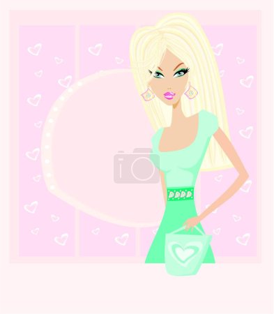 Illustration for Glamour sexy  girl vector illustration - Royalty Free Image