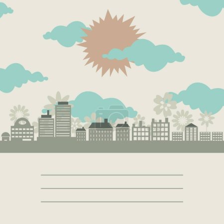Illustration for City a frame, graphic vector background - Royalty Free Image