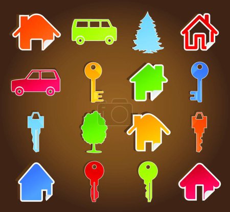 Illustration for House icon, graphic vector background - Royalty Free Image