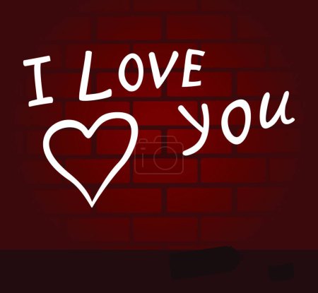 Illustration for I love you, graphic vector background - Royalty Free Image