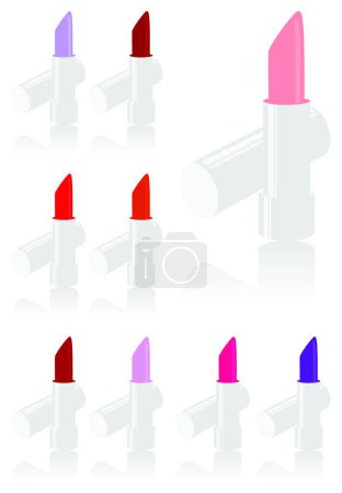 Illustration for Lipstick icons, graphic vector background - Royalty Free Image