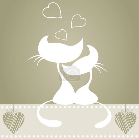 Illustration for Love of cats, graphic vector background - Royalty Free Image