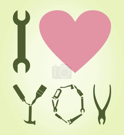 Illustration for Love tool, graphic vector background - Royalty Free Image