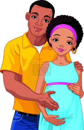 Illustration for Pregnant pair, graphic vector background - Royalty Free Image