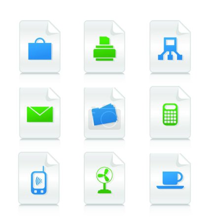 Illustration for Office icons set, vector illustration - Royalty Free Image