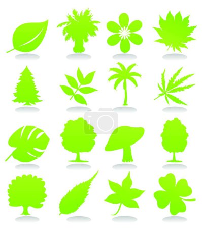 Illustration for Icons of plant, graphic vector background - Royalty Free Image
