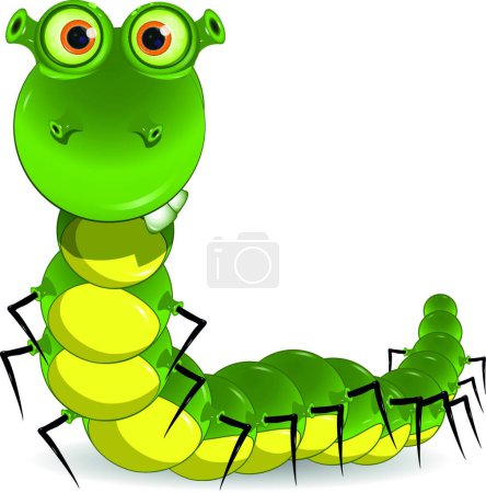 Illustration for Green worm, graphic vector background - Royalty Free Image