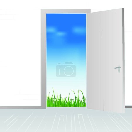 Illustration for "open door to nature" - Royalty Free Image