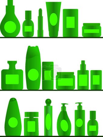 Illustration for Bathroom shelves, graphic vector background - Royalty Free Image