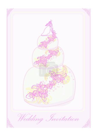 Illustration for Wedding card design vector illustration - Royalty Free Image