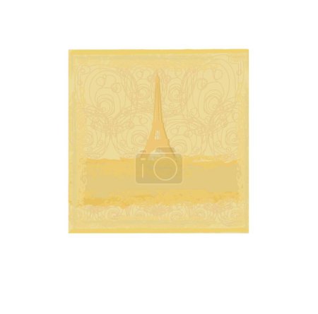 Téléchargez les illustrations : "Vintage carte Eiffel rétro illustration - en licence libre de droit