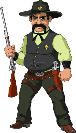 Ilustración de El salvaje oeste. Sheriff de dibujos animados - Imagen libre de derechos