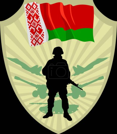 Illustration for Army of belarus, colorful vector illustration - Royalty Free Image
