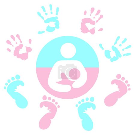 Téléchargez les illustrations : Signes de bébé, fond vectoriel graphique - en licence libre de droit