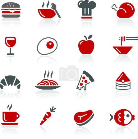 Téléchargez les illustrations : Ensemble d'icônes alimentaires, illustration vectorielle - en licence libre de droit