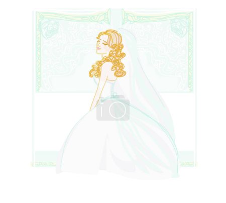 Illustration for Beautiful bride card, vector illustration - Royalty Free Image