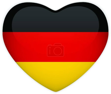 Téléchargez les illustrations : "Allemagne Drapeau Coeur Bouton brillant
" - en licence libre de droit