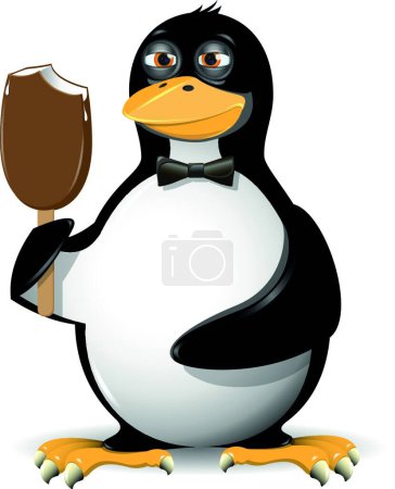 Illustration for "penguin and ice cream vector illustration" - Royalty Free Image