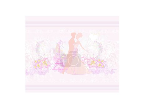 Illustration for "Ballroom dancers - invitation"  vector illustration - Royalty Free Image