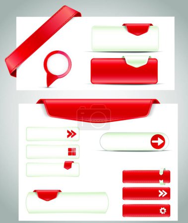 Ilustración de Banners rojos, fondo vectorial gráfico - Imagen libre de derechos
