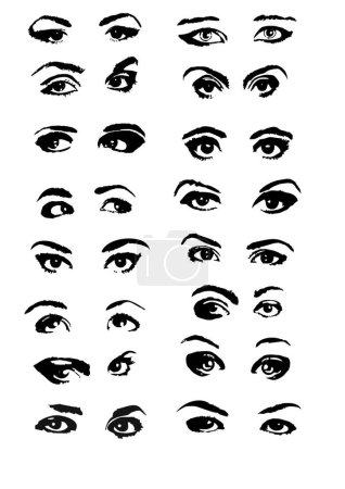Illustration for Graphic Eyes Set icons. cartoon illustration - Royalty Free Image