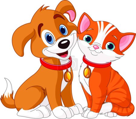 Illustration for Cat and Dog vector illustration - Royalty Free Image
