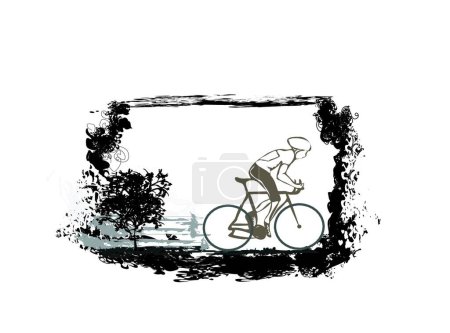 Illustration for Cycling Grunge Poster, graphic vector background - Royalty Free Image