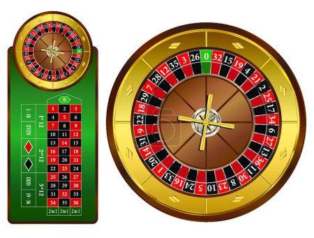 Illustration for Roulette Wheel, graphic vector background - Royalty Free Image
