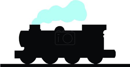 Illustration for Old fashioned train, graphic vector background - Royalty Free Image