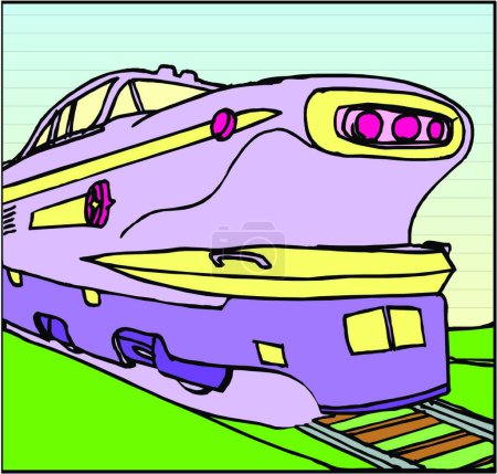 Illustration for High-speed train, graphic vector background - Royalty Free Image
