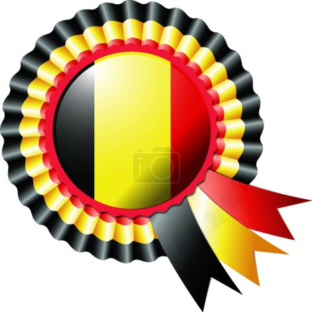 Téléchargez les illustrations : "Illustration vectorielle drapeau rosette Belgique" - en licence libre de droit