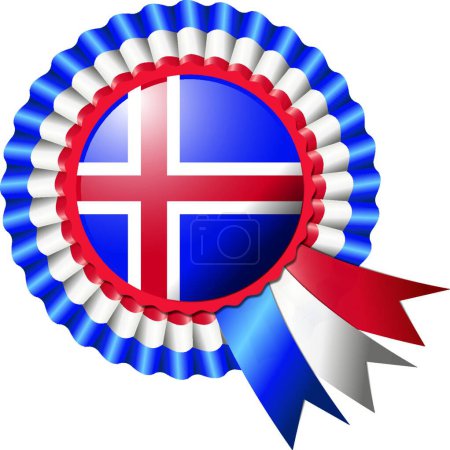Illustration for "Iceland rosette flag vector illustration" - Royalty Free Image