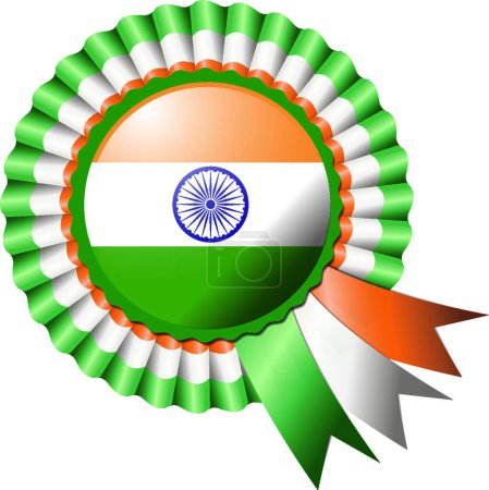 Illustration for "India rosette flag vector illustration" - Royalty Free Image