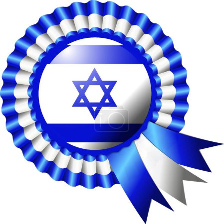 Téléchargez les illustrations : "Illustration vectorielle drapeau rosette Israël" - en licence libre de droit