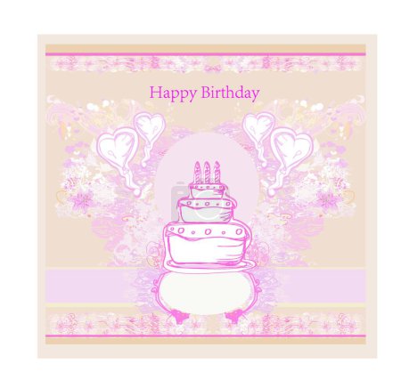 Illustration for Happy Birthday Card, Design Template - Royalty Free Image
