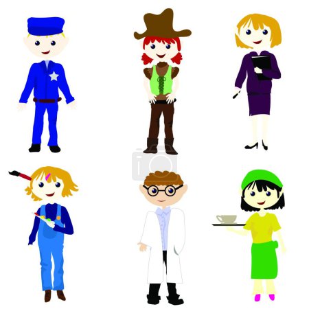 Illustration for Career cartoon kids vector illustration - Royalty Free Image