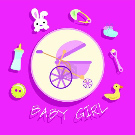 Illustration for Baby arrival background, graphic vector background - Royalty Free Image