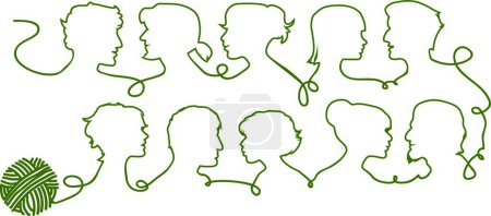 Illustration for People silhouettes, graphic vector illustration - Royalty Free Image