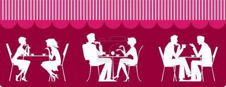 Illustration for People At cafe, graphic vector illustration - Royalty Free Image