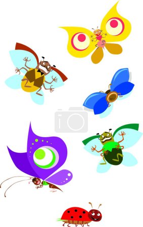 Illustration for Bugs, colorful vector illustration - Royalty Free Image