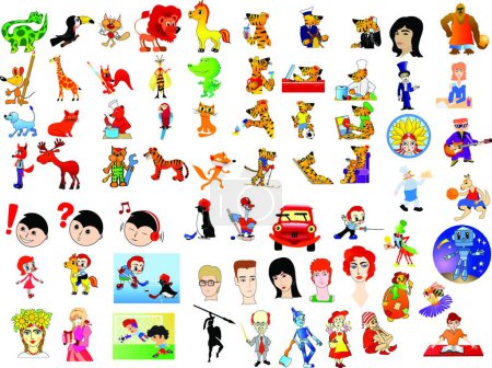 Illustration for Cartoon characters", graphic vector illustration - Royalty Free Image