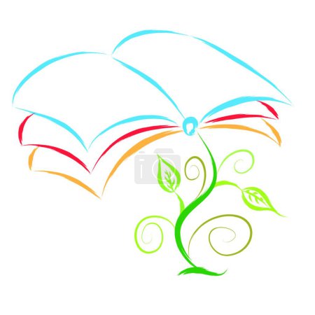 Ilustración de "libro planta "icono vector ilustración - Imagen libre de derechos