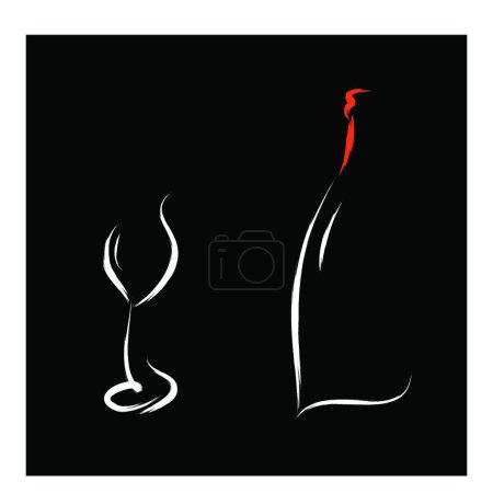 Téléchargez les illustrations : Vin bar logo illustration vectorielle moderne - en licence libre de droit