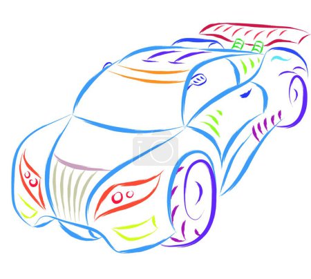 Illustration for Sports car, vector illustration - Royalty Free Image