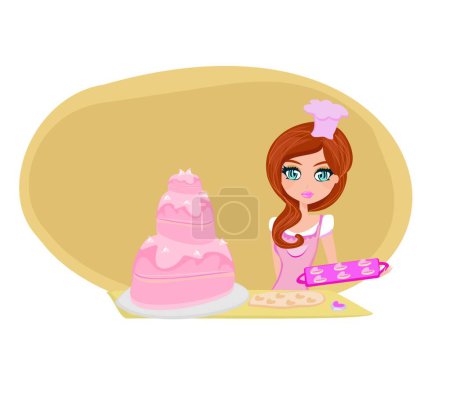 Illustration for Bakery symbols illustration, web template - Royalty Free Image
