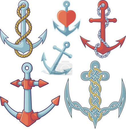Illustration for Anchors, colored vector illustration - Royalty Free Image
