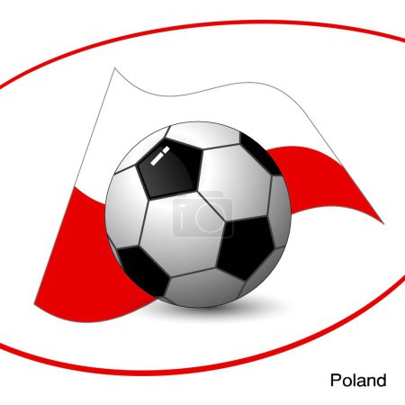 Illustration for Poland football banner modern vector illustration - Royalty Free Image