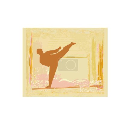 Ilustración de Póster de karate Grunge, ilustración vectorial gráfica - Imagen libre de derechos
